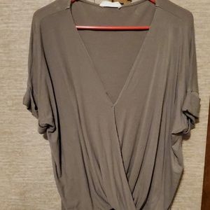 Grey wrap shirt